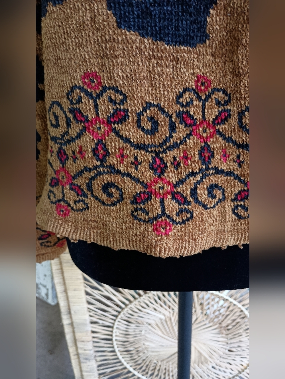 Tsunami Brown and Black Cow Patterned Women's Cardigan Sweater_M - Picture 6 of 8